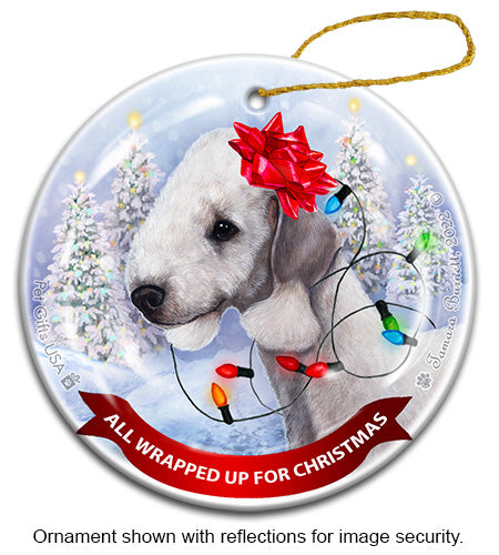 Bedlington Terrier All Wrapped Up Ornament