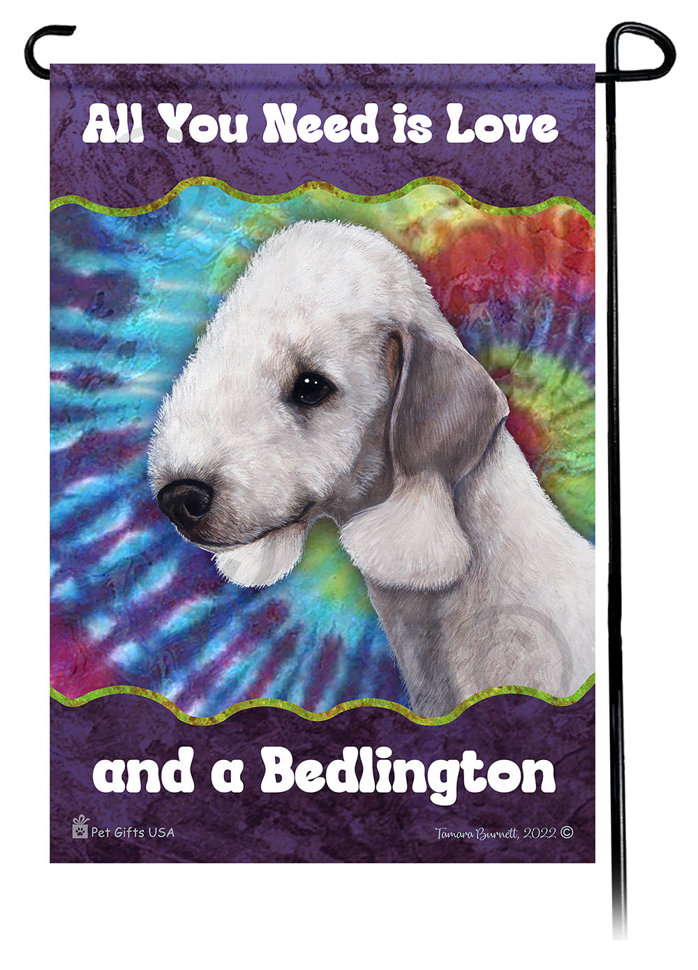 Bedlington Terrier All You Need Is Love Garden Flags
