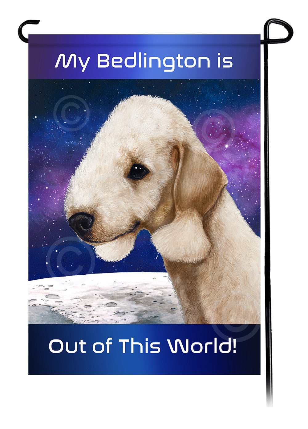 Bedlington Terrier Out Of This World - Garden Flag