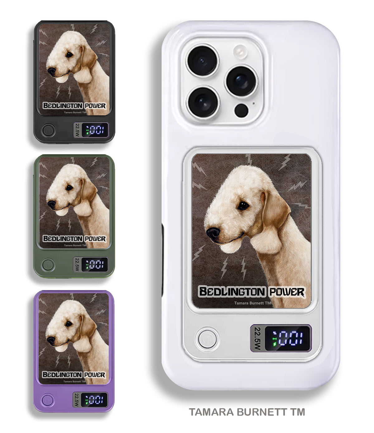 Bedlington Terrier Sandy Phone Bank Wireless Charger