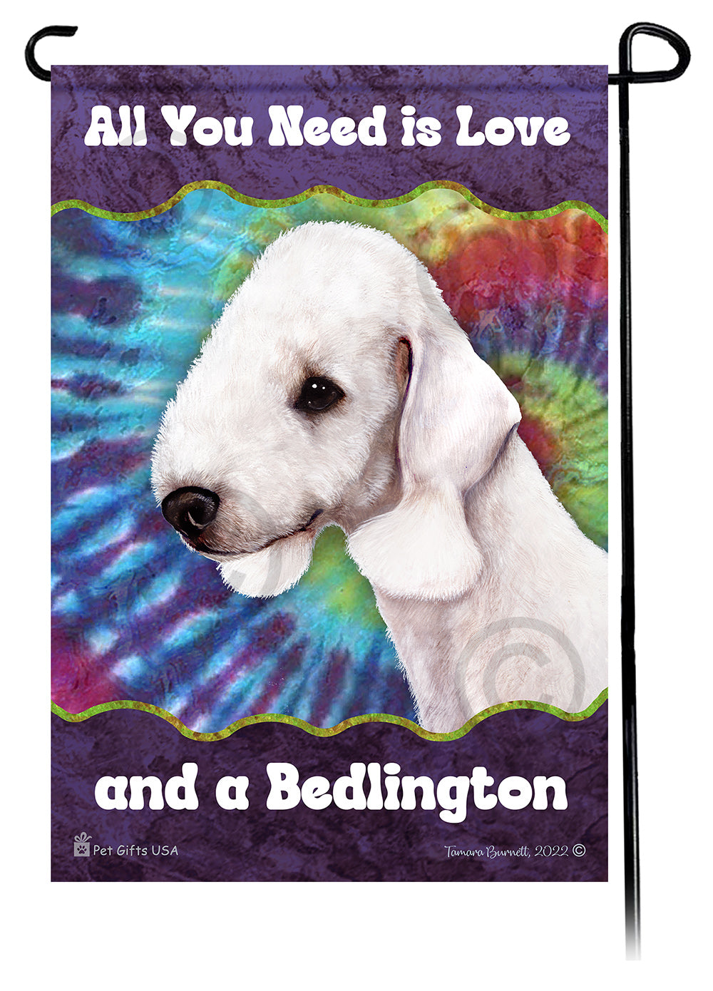 Bedlington Terrier All You Need Is Love Garden Flag