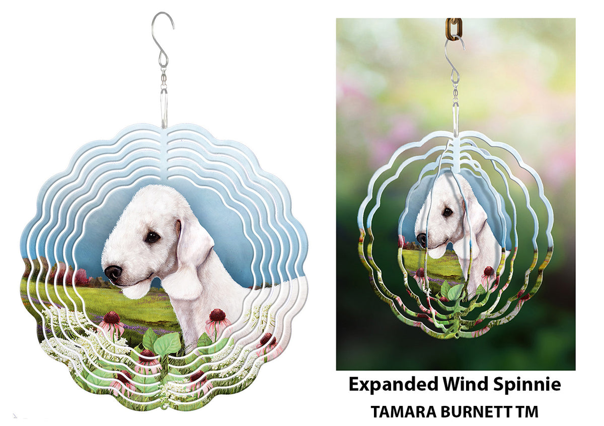 Bedlington Terrier White Wind Spinner