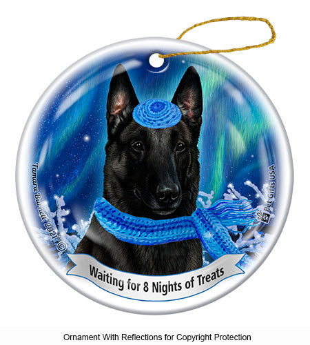 Belgian Malinois Black Ornament