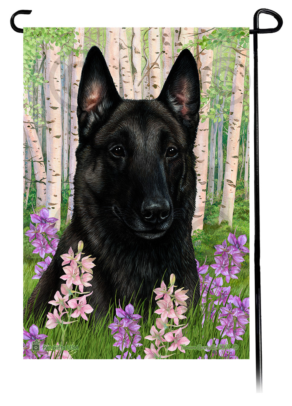Belgian Malinois Spring Flowers Garden Flags