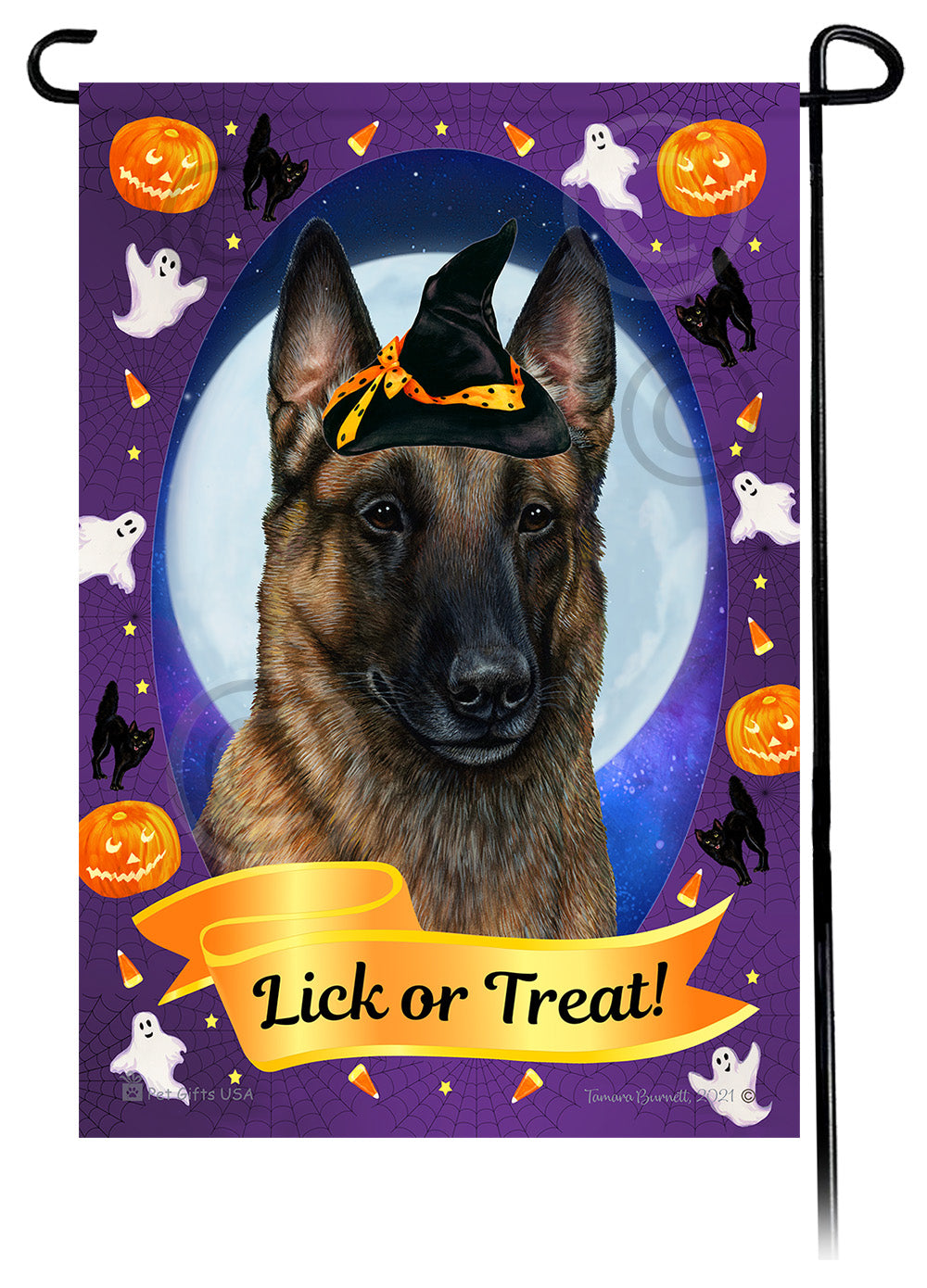 Belgian Malinois Halloween Howls - Garden Flag