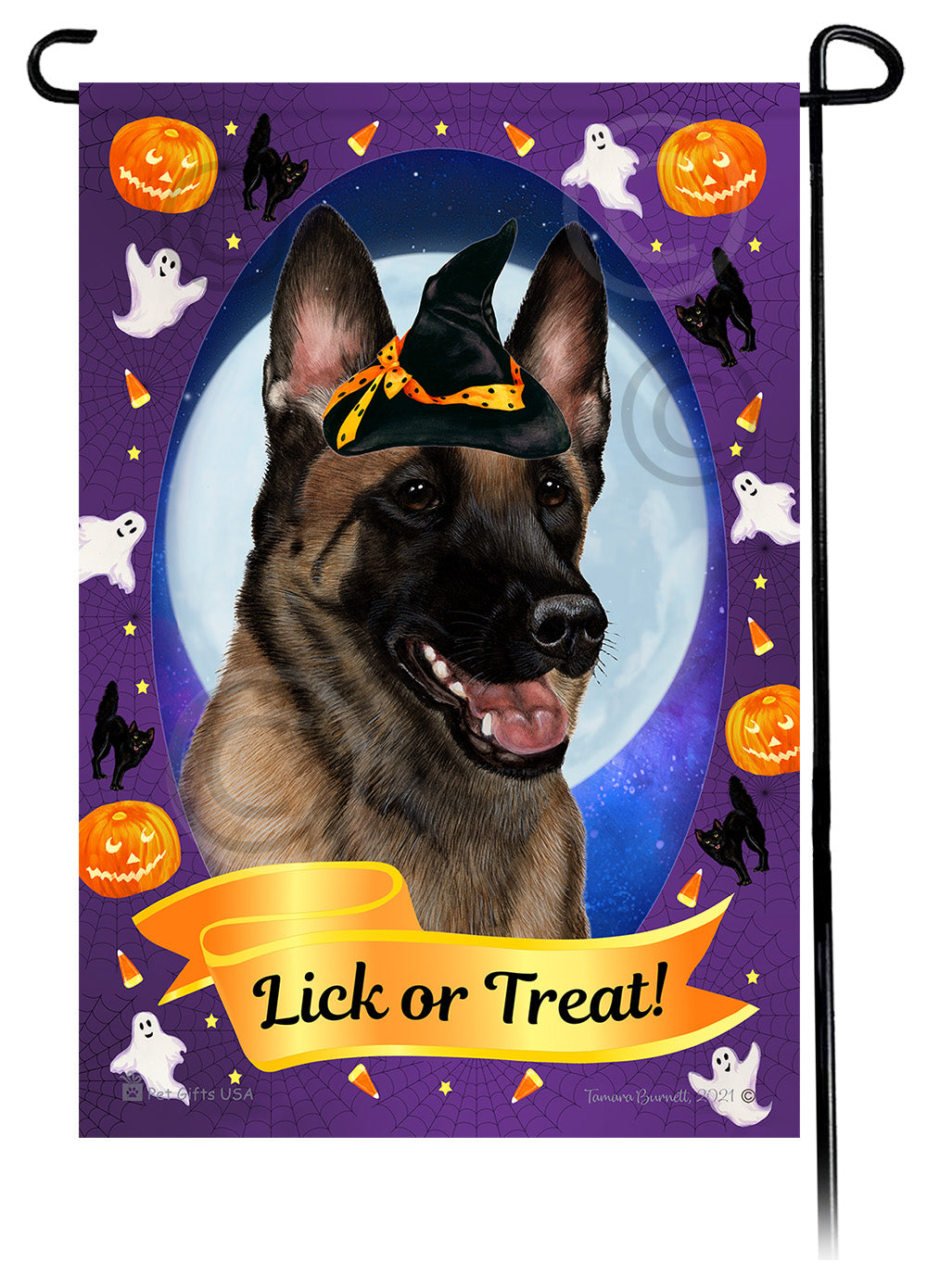 Belgian Malinois Halloween Howls - Garden Flag