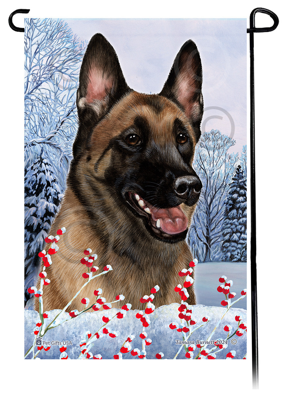 Belgian Malinois Winterberries - Garden Flag