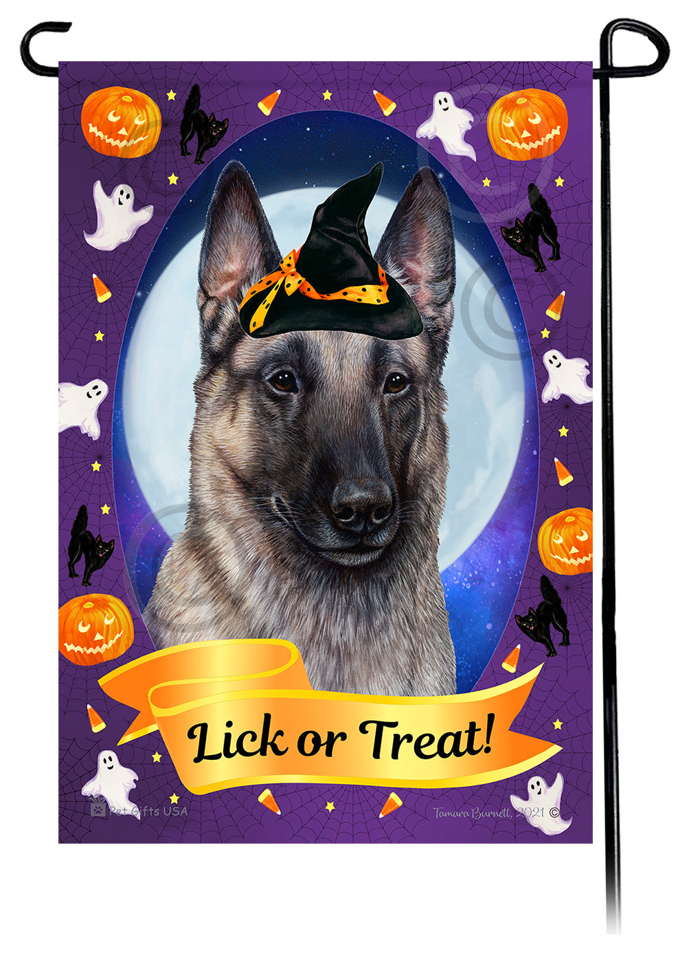 Belgian Malinois Halloween Howls - Garden Flag
