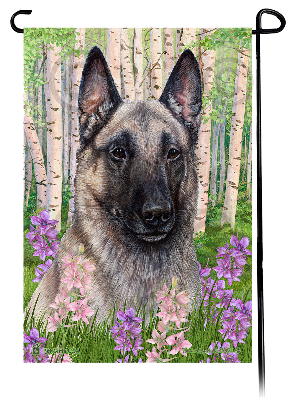 Belgian Malinois Spring Flowers - Garden Flag