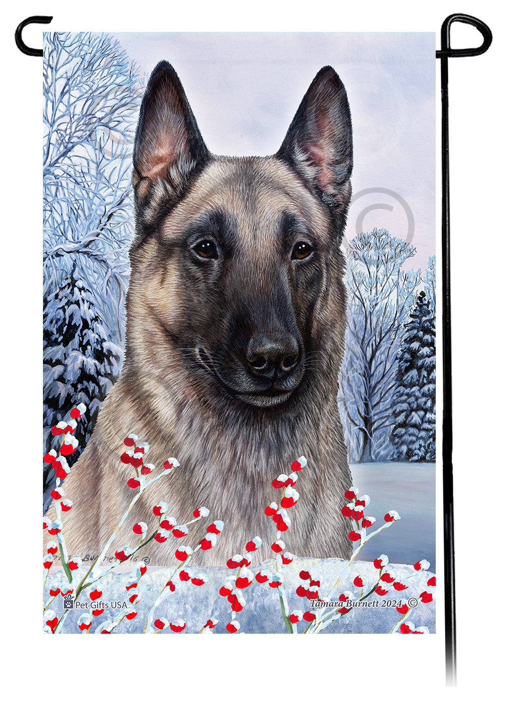 Belgian Malinois Winterberries - Garden Flag