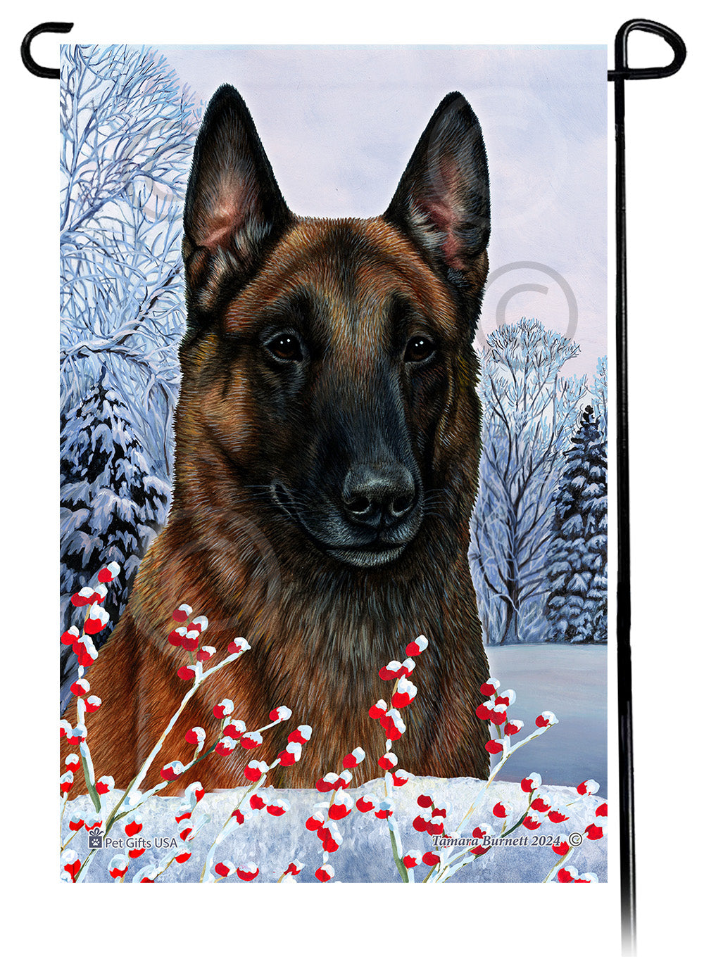 Belgian Malinois Winterberries - Garden Flag