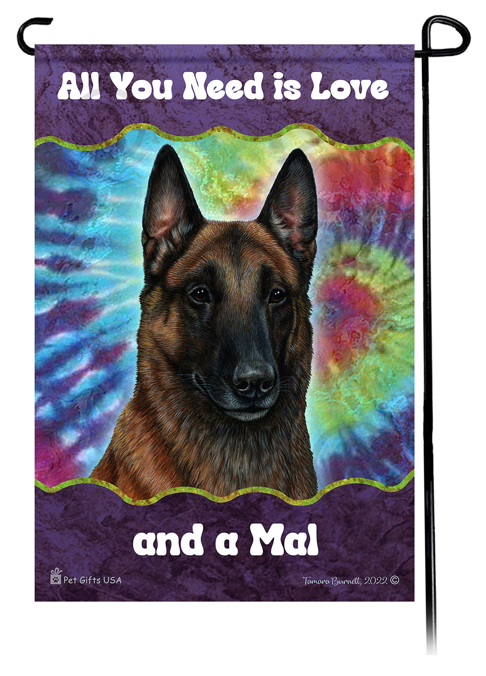 Belgian Malinois All You Need Is Love Garden Flag