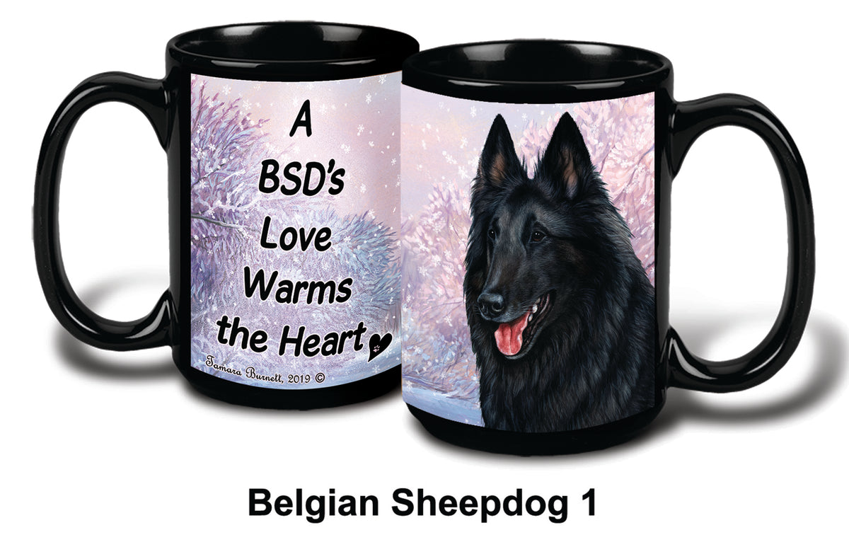 Belgian Sheepdog Style 1 Winter Mug 15 oz