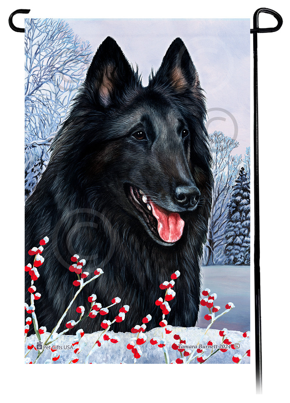 Belgian Sheepdog Winterberries - Garden Flag