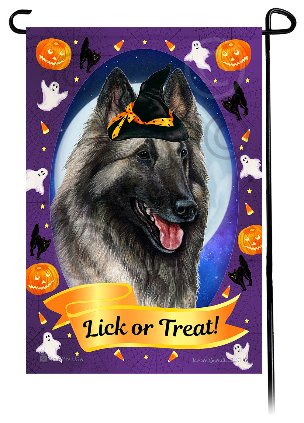 Belgian Tervuren Halloween Howls - Garden Flag