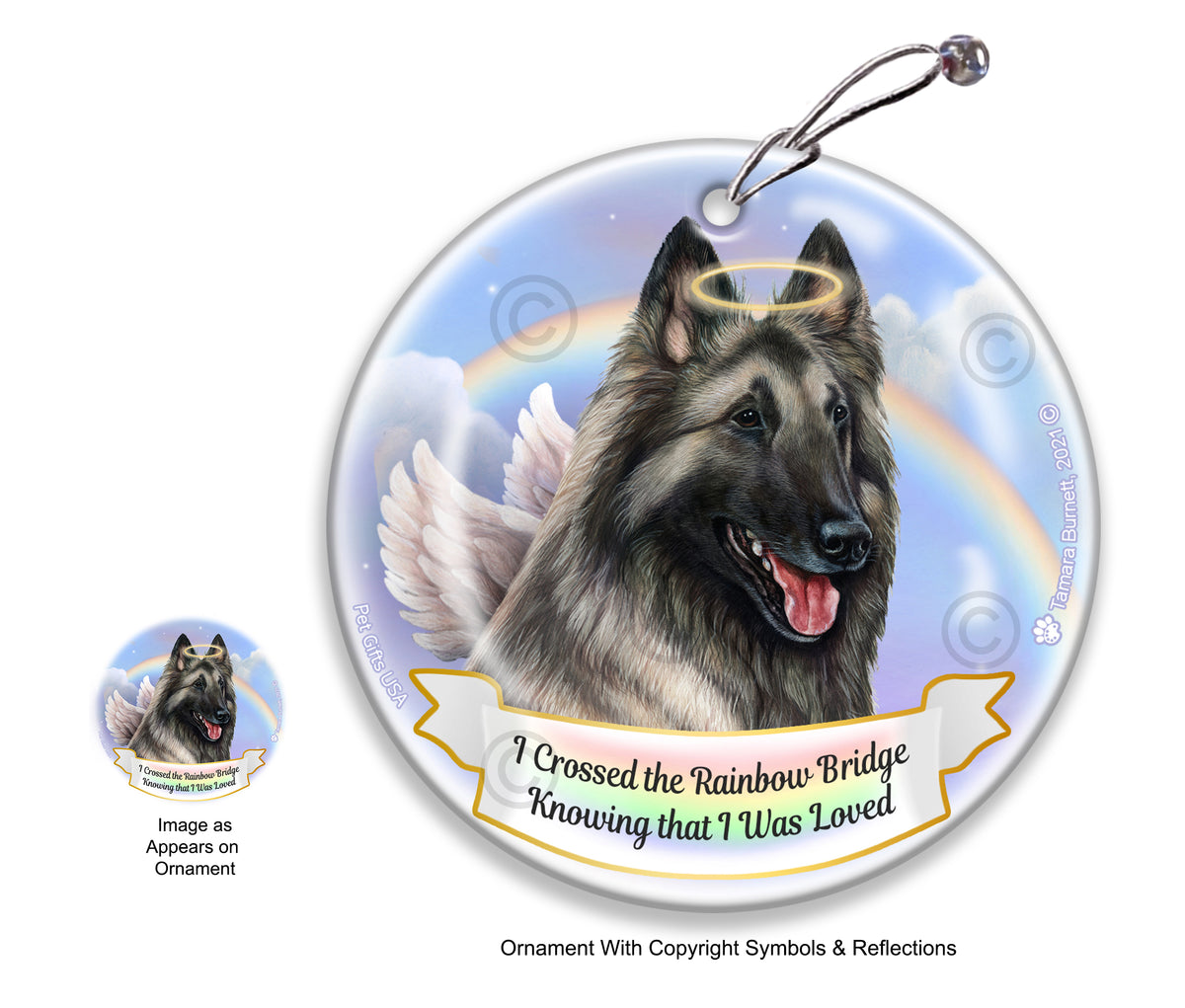 Belgian Tervuren Grey Ornament