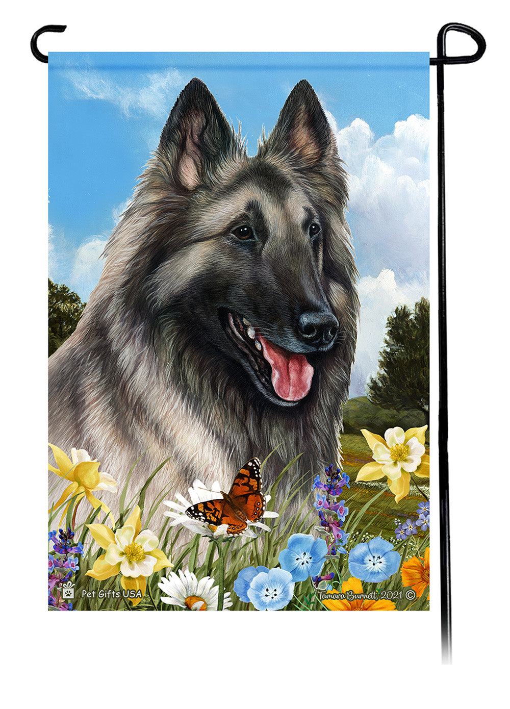 Belgian Tervuren Summer Flowers - Garden Flag