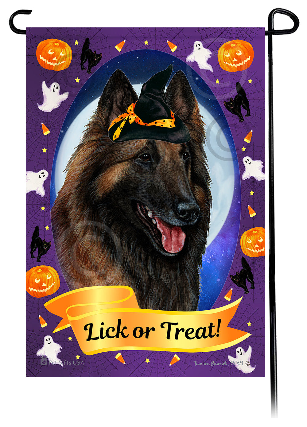 Belgian Tervuren Halloween Howls - Garden Flag