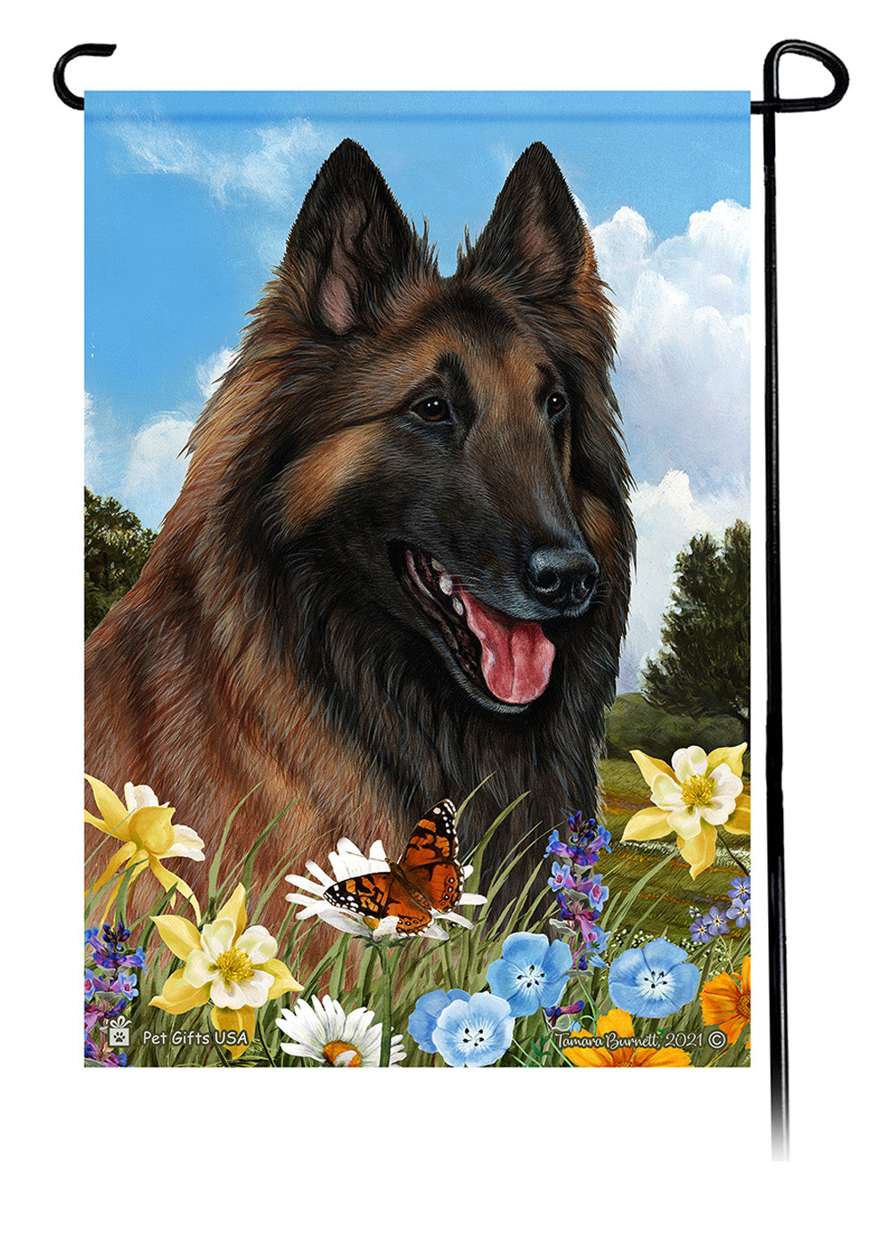 Belgian Tervuren Summer Flowers - Garden Flag