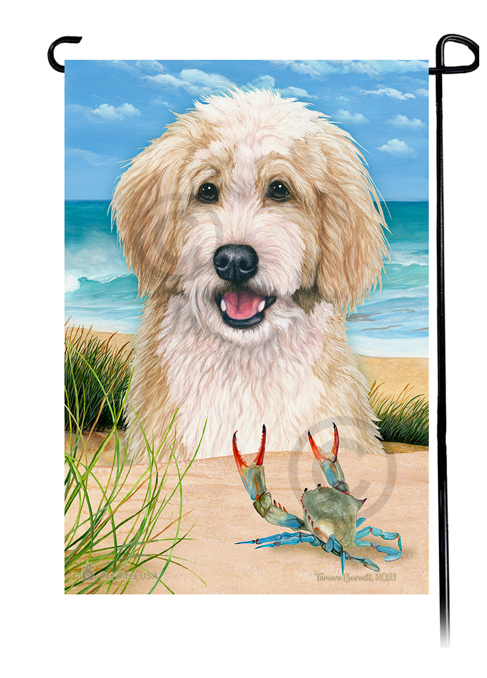 Bernedoodle Summer Flowers Garden Flag