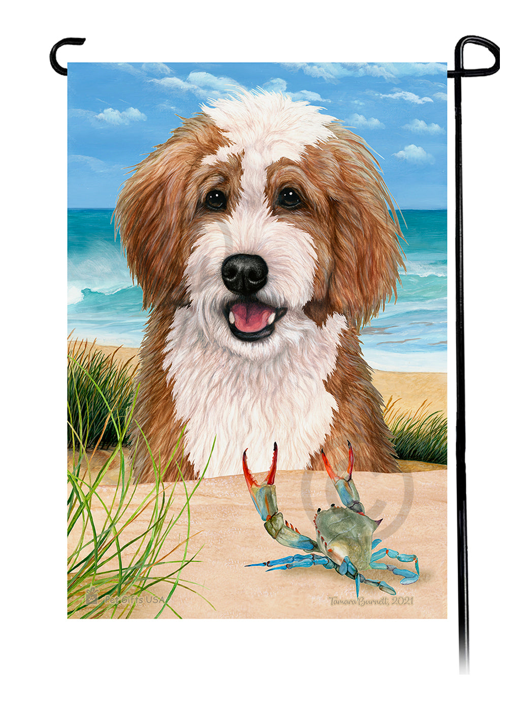 Bernedoodle Summer Flowers Garden Flag