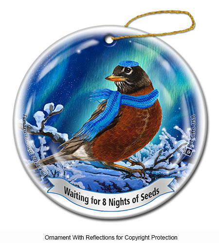 American Robin Hanukkah Ornament