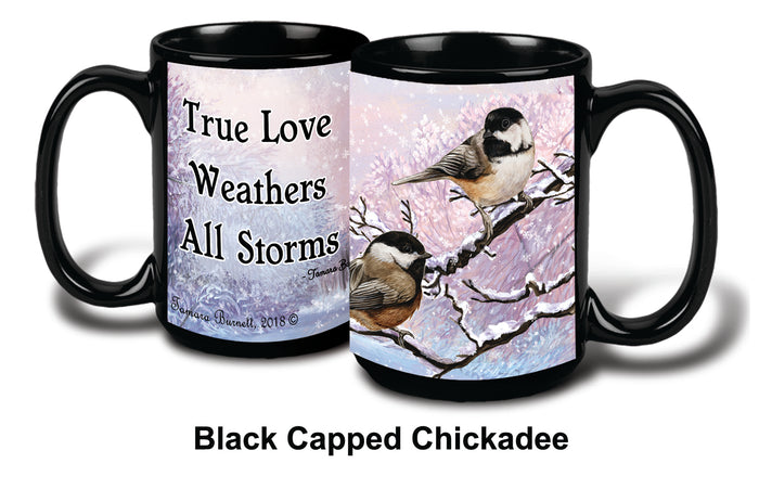 Black Capped Chickadees Winter Mug 15 oz