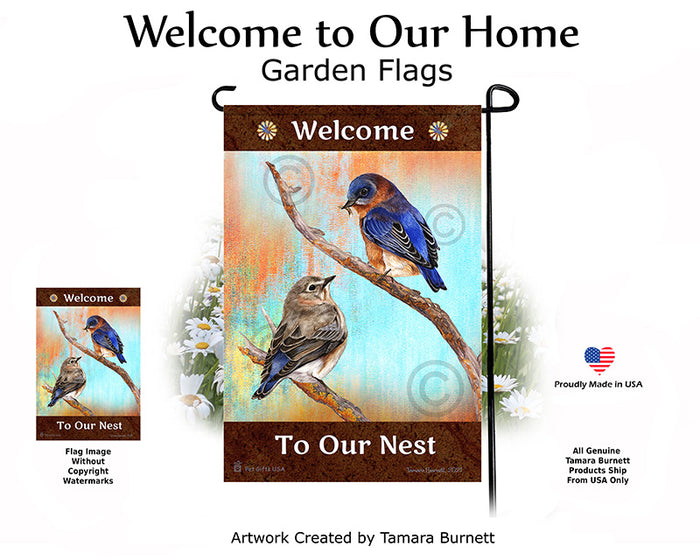 Bluebirds Welcome To Our Home Garden Flags