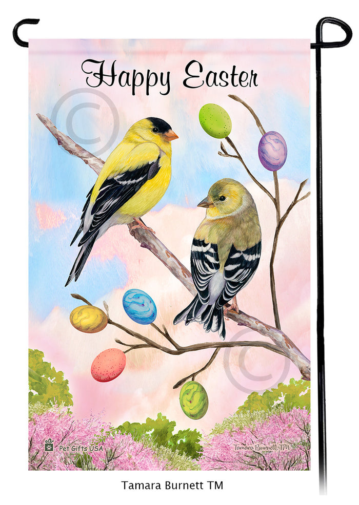 American Goldfinch Happy Easter Garden Flags
