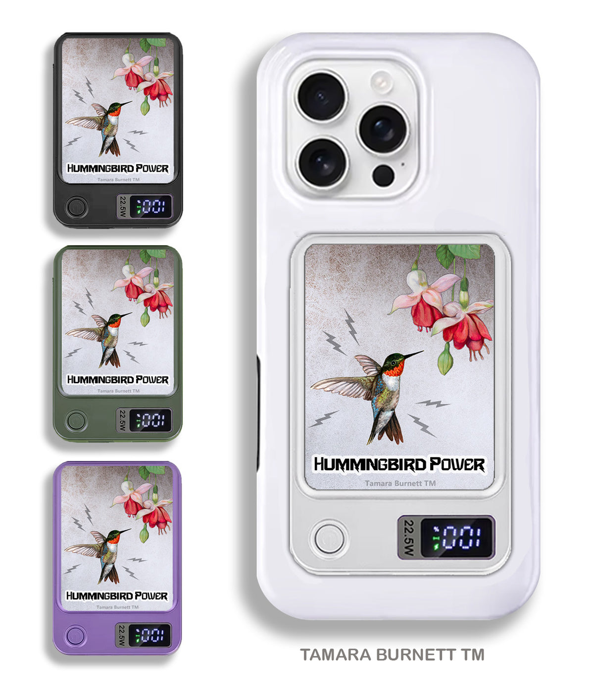 Hummingbird Ruby Throated Phone Bank Wireless Charger