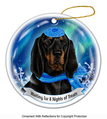 Black and Tan Coonhound Hanukkah Ornament