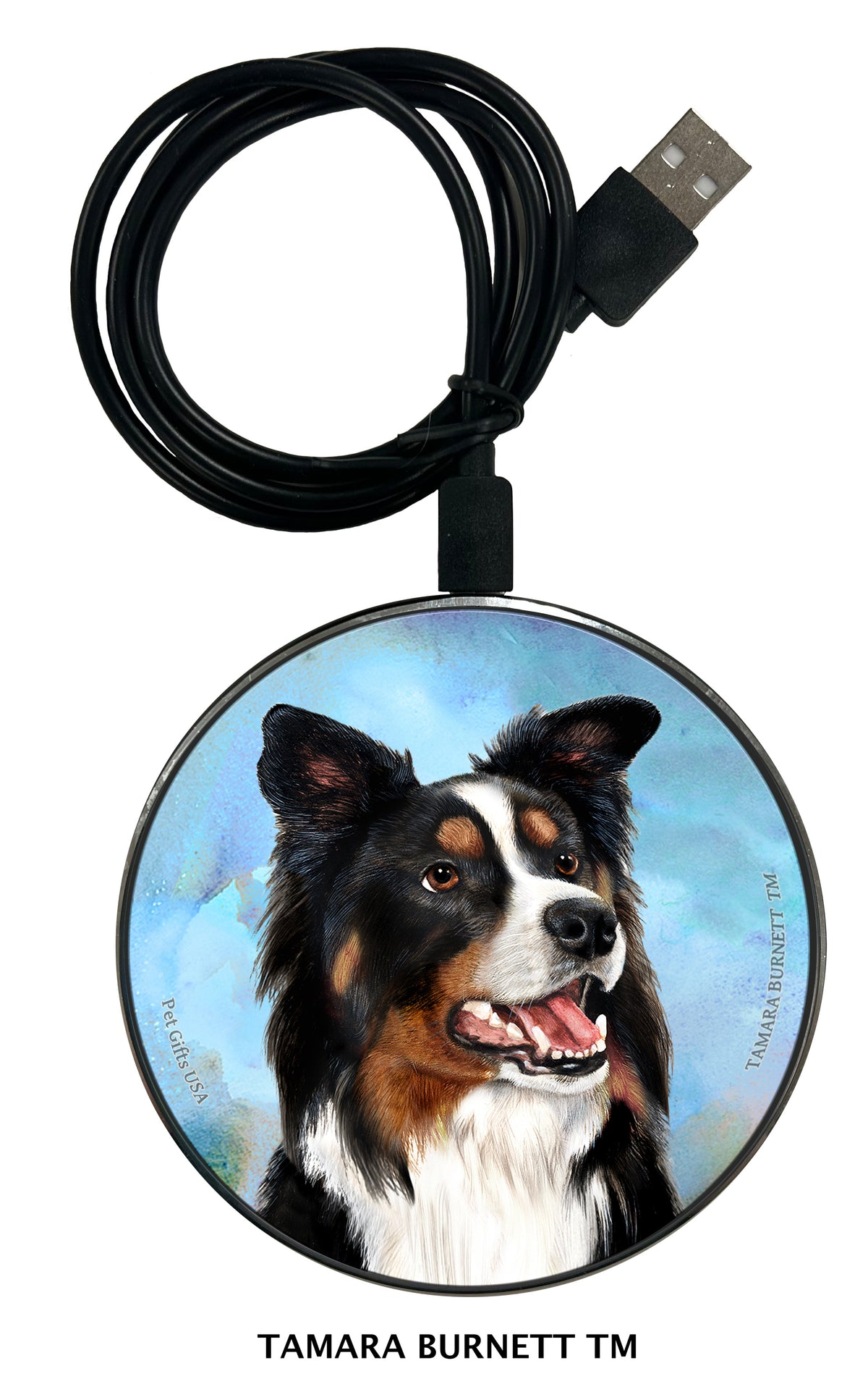 Border Collie Tri-Color Zoomies Wireless Charger