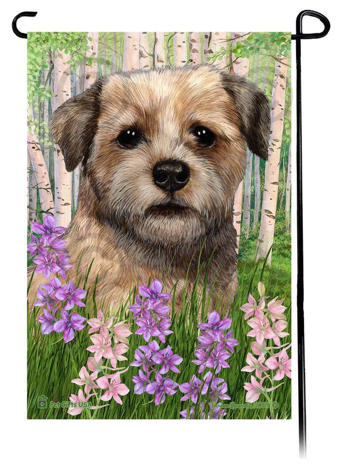 Border Terrier Spring Flowers Garden Flags
