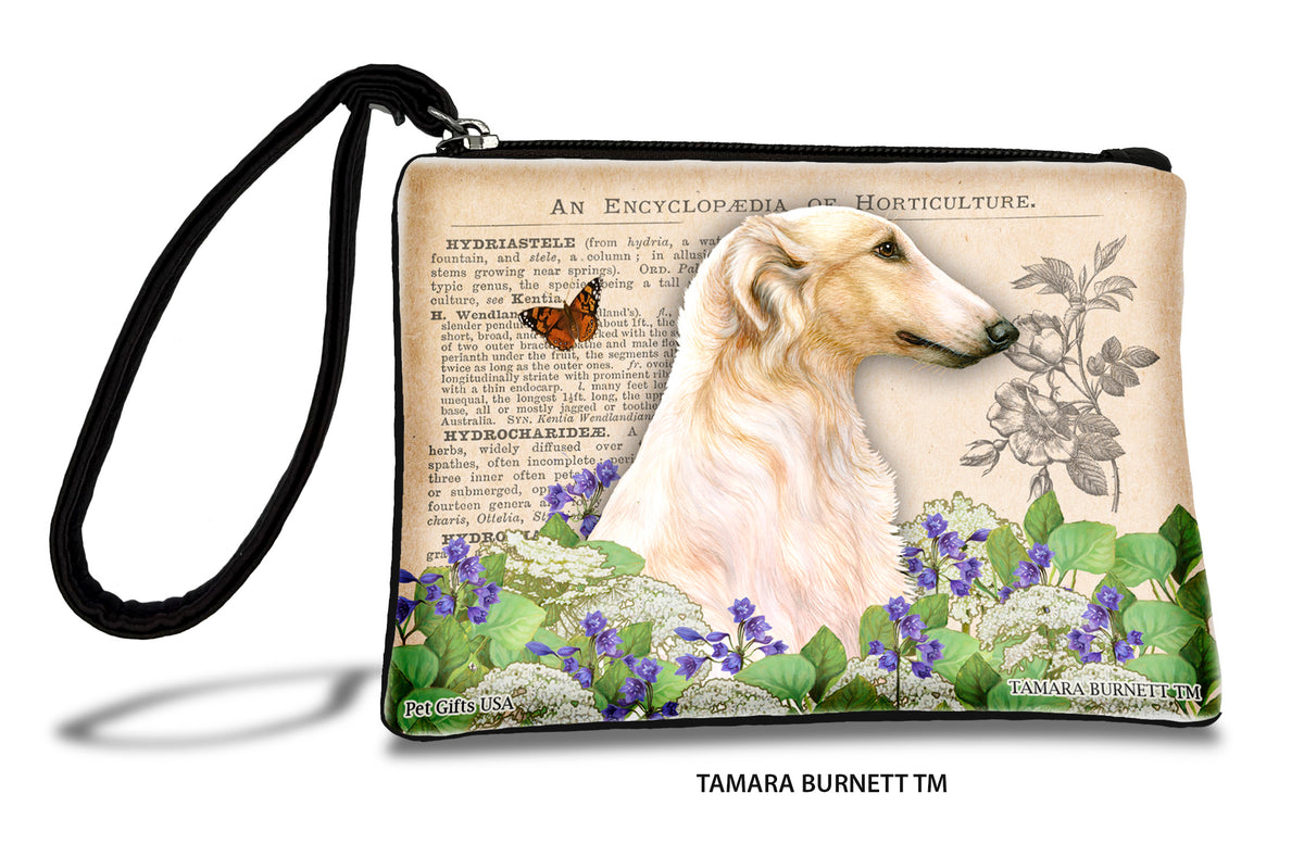 Borzoi Lemon And White Zippees Pet Pouch