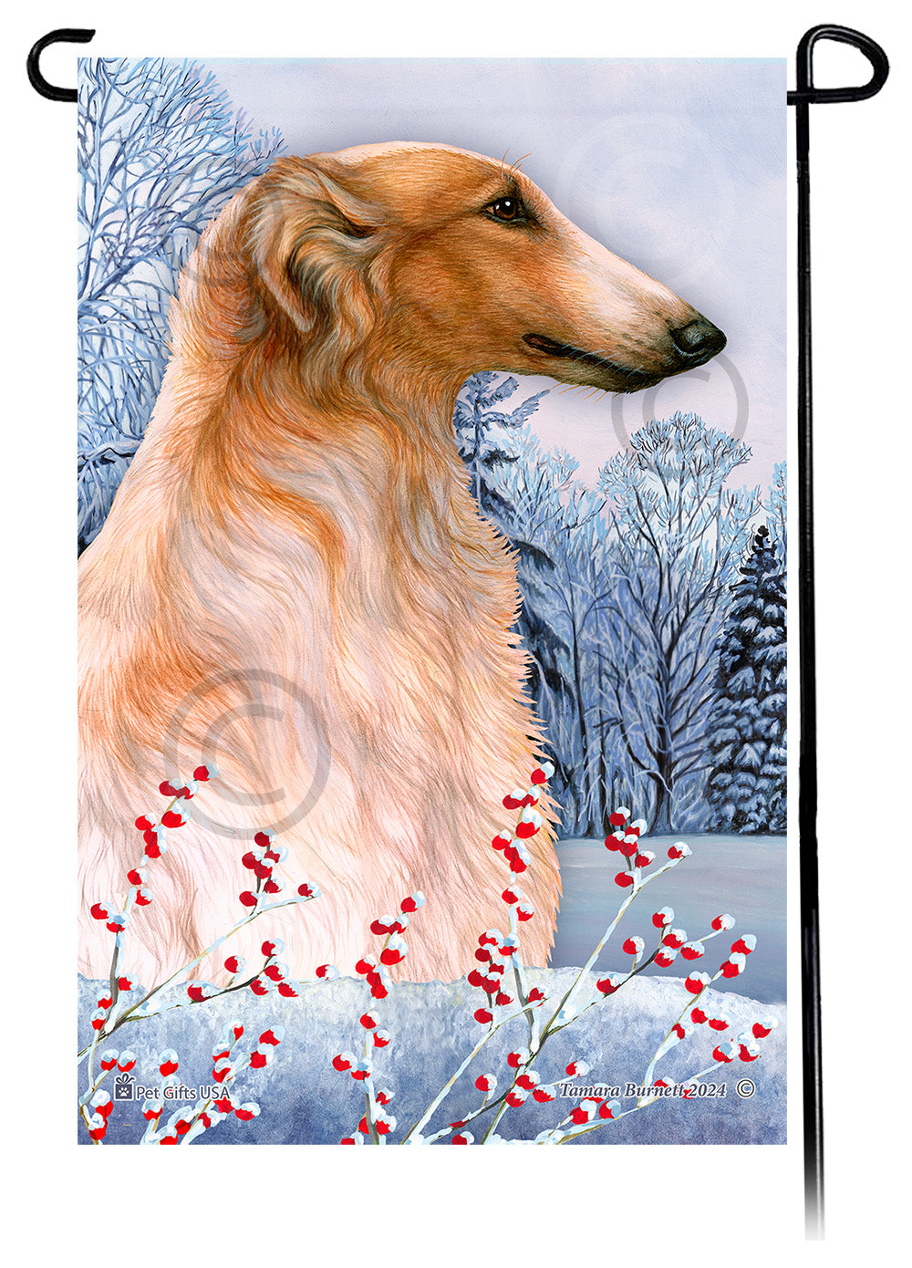 Borzoi Winterberries - Garden Flag