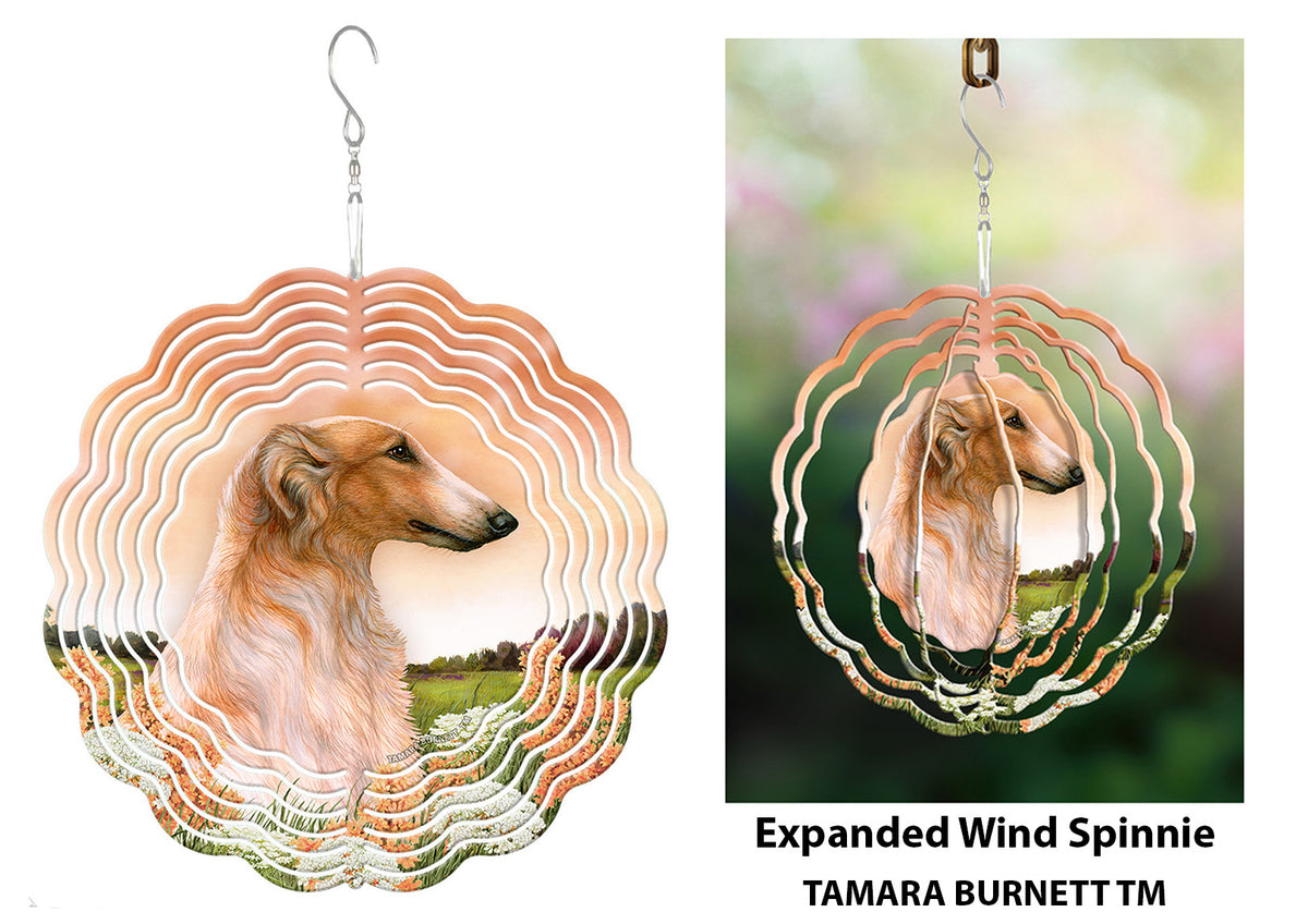 Borzoi Orange and White Wind Spinner