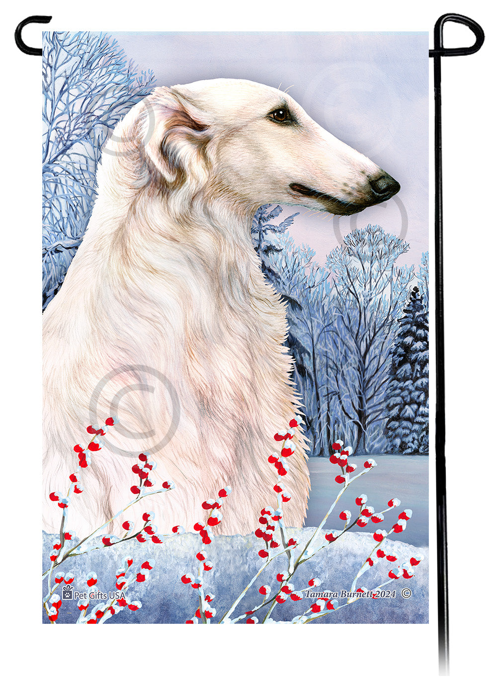 Borzoi Winterberries - Garden Flag