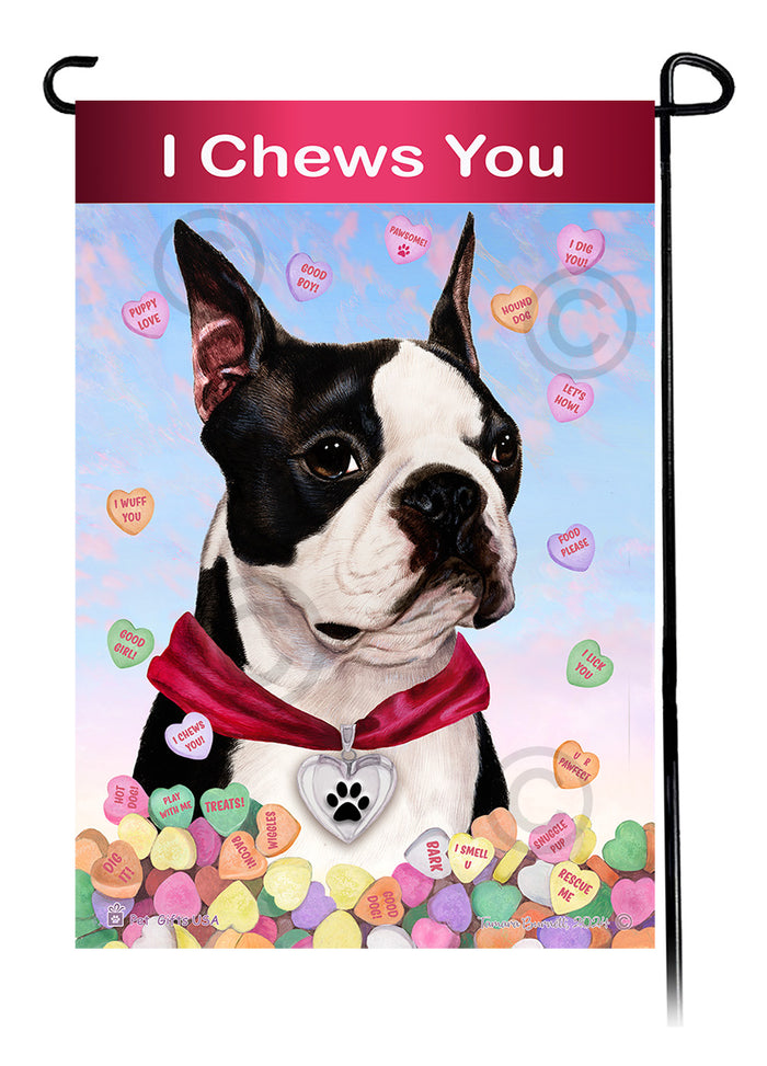 Boston Terrier Valentine Sweetheart Garden Flags