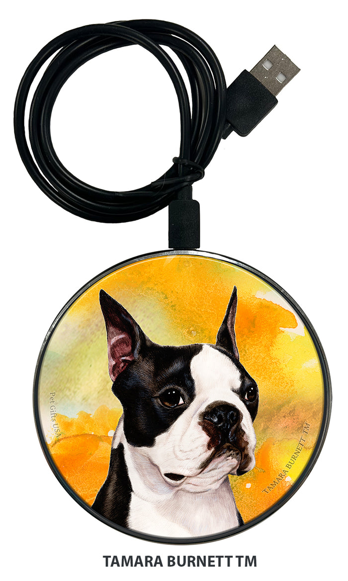 Boston Terrier Black and White Zoomies Wireless Charger