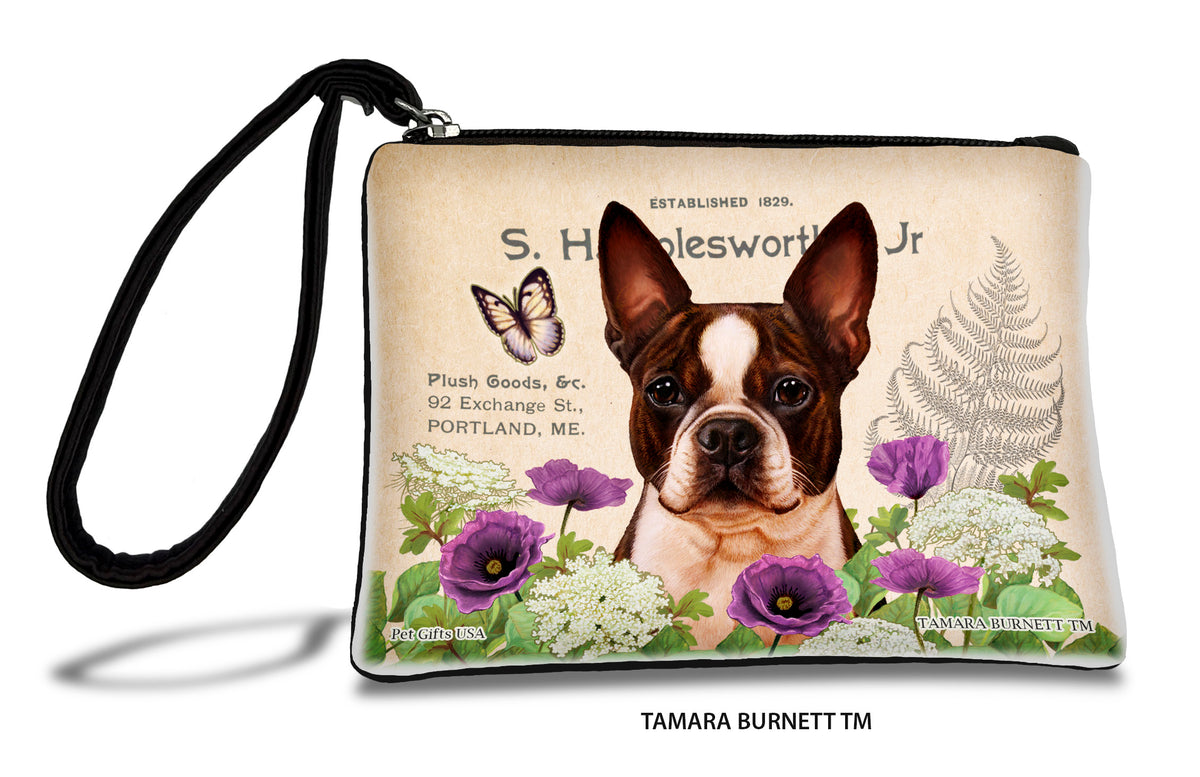 Boston Terrier Brindle And White Zippees Pet Pouch