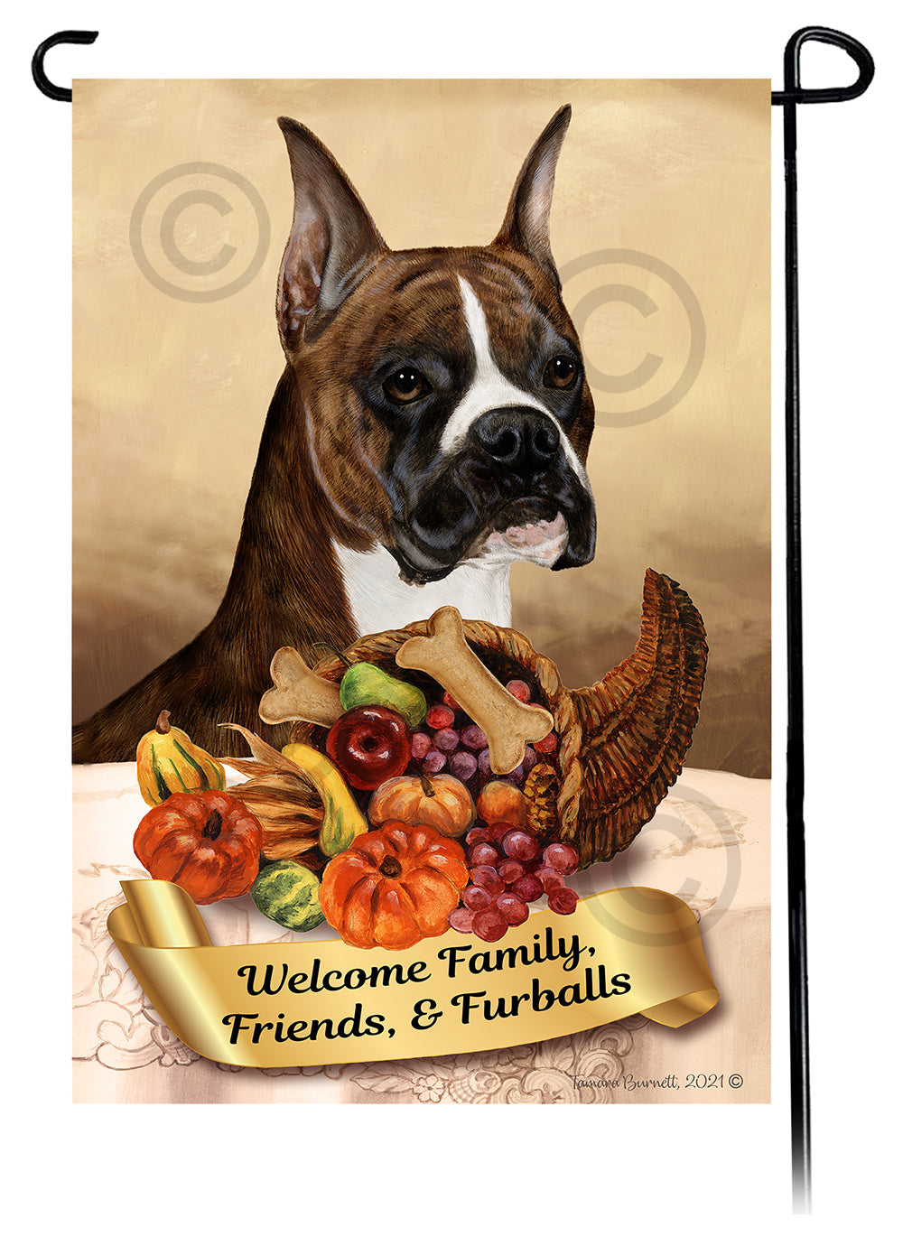 Boxer Thanksgiving - Garden Flag