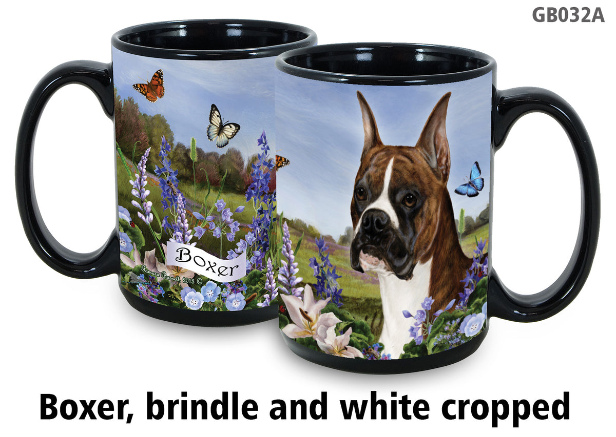 Boxer Fawn Cropped - Garden Party Fun Mug 15 oz