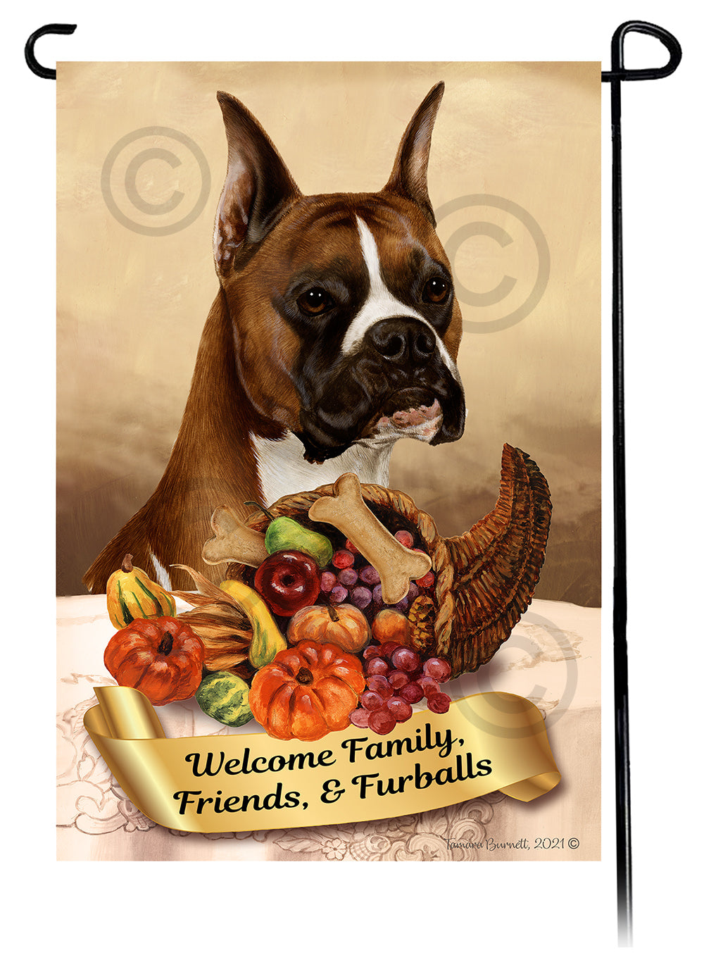 Boxer Thanksgiving - Garden Flag