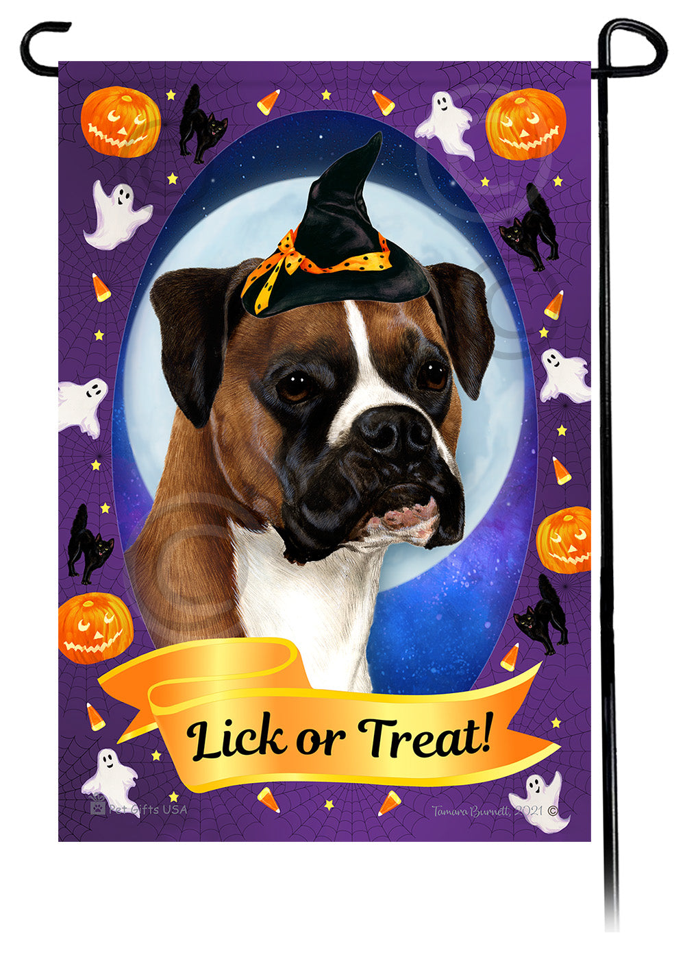 Boxer Halloween Howls - Garden Flag