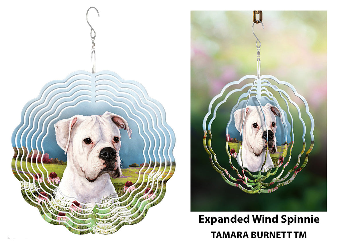 Boxer White Uncropped Wind Spinner