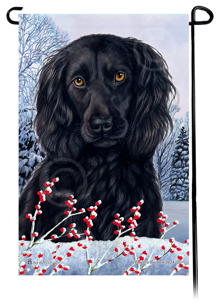 Boykin Spaniel Winterberries Garden Flags
