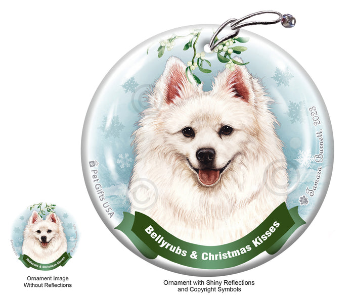 American Eskimo Bellyrubs and Christmas Kisses Ornament