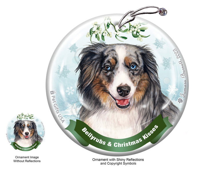American Shepherd Bellyrubs and Christmas Kisses Ornament