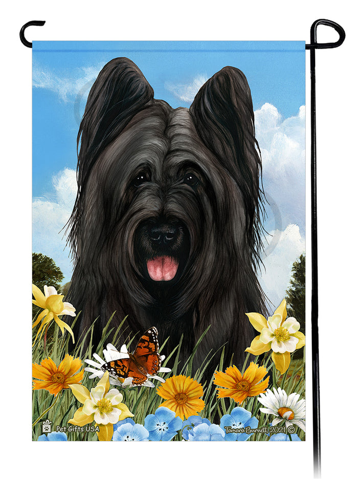 Briard Summer Flowers Garden Flags