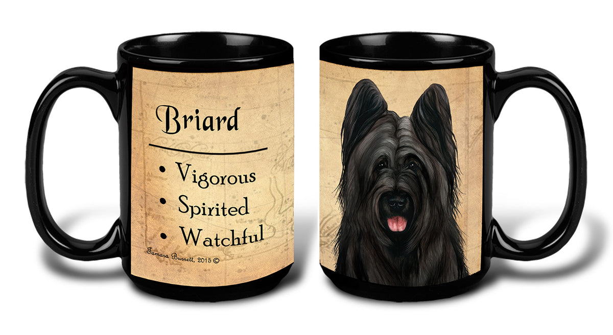 Briard Black Cropped - My Faithful Friends Mug 15 oz